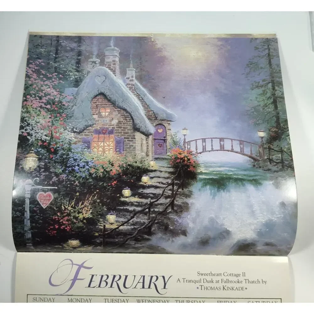 Thomas Kinkade Painter of Light Wall Calendar 1995 Frameable Artwork